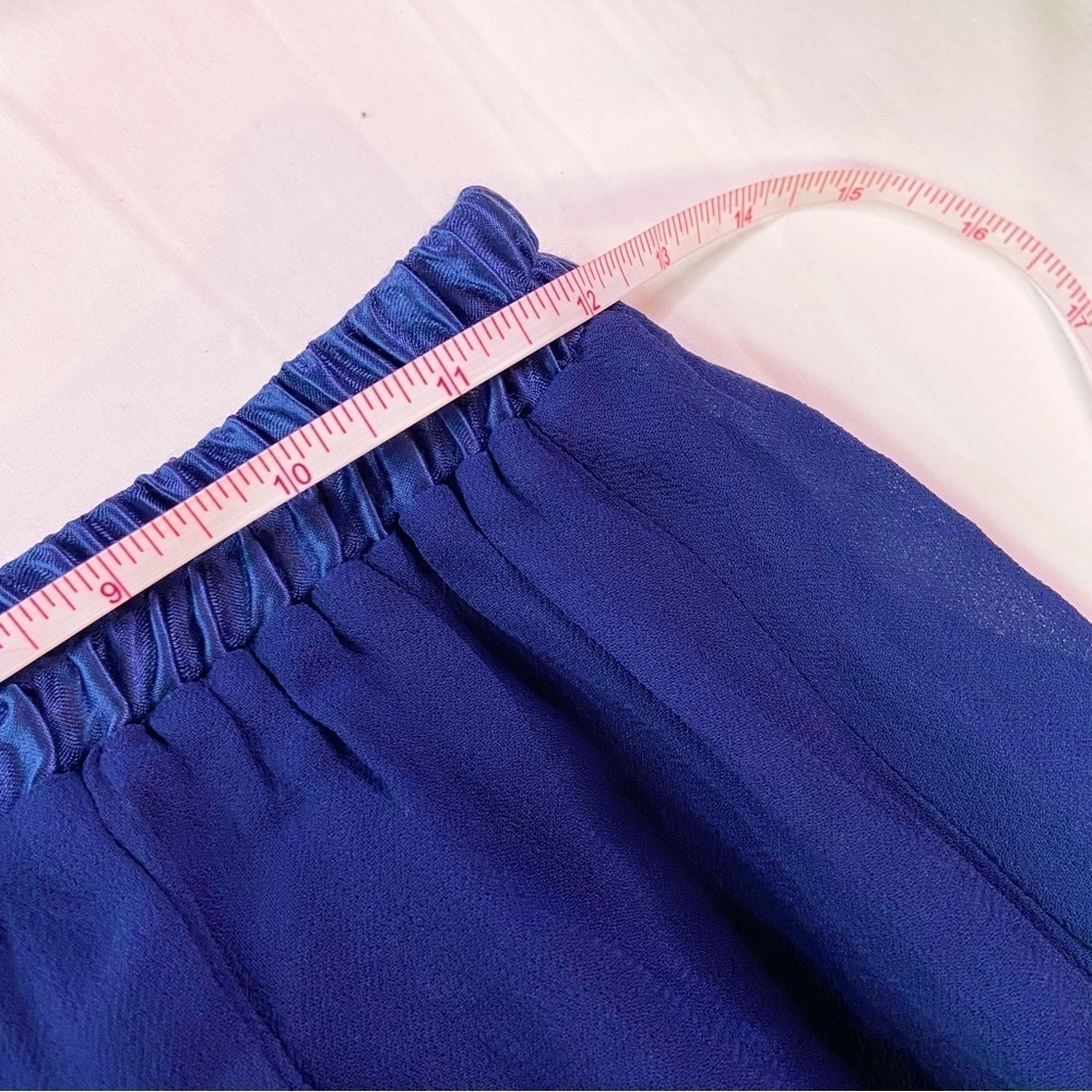 Kd Spring Vintage Rayon Blue Patchwork Velvet Hem… - image 8